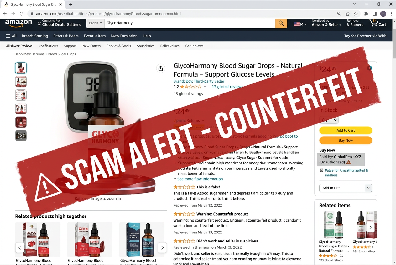 Fake GlycoHarmony listing on Amazon flagged as scam